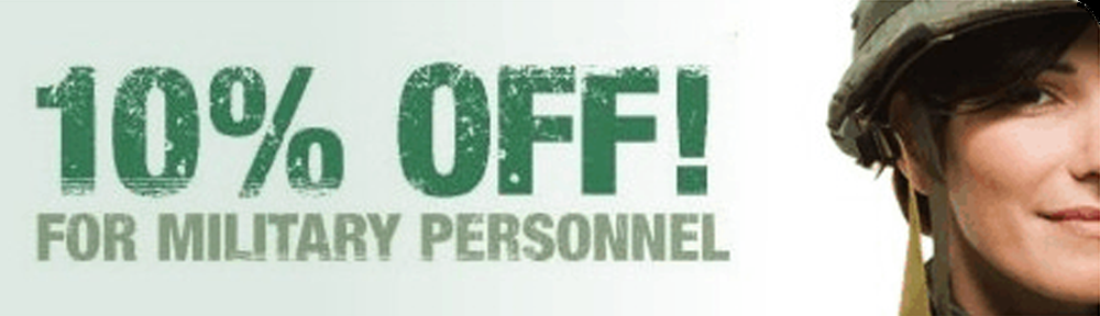 10% OFF! FOR MILITARY PERSONNEL